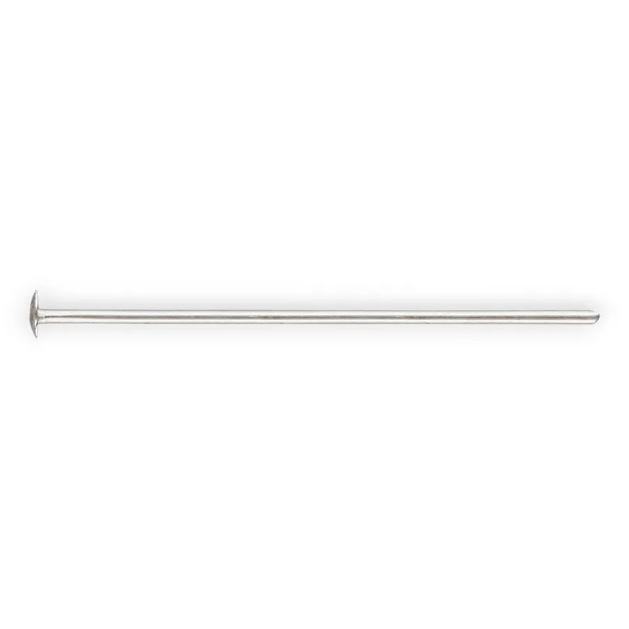 🔗 Head Pin with Flat Disc (Medium, 0.5mm) in Sterling Silver