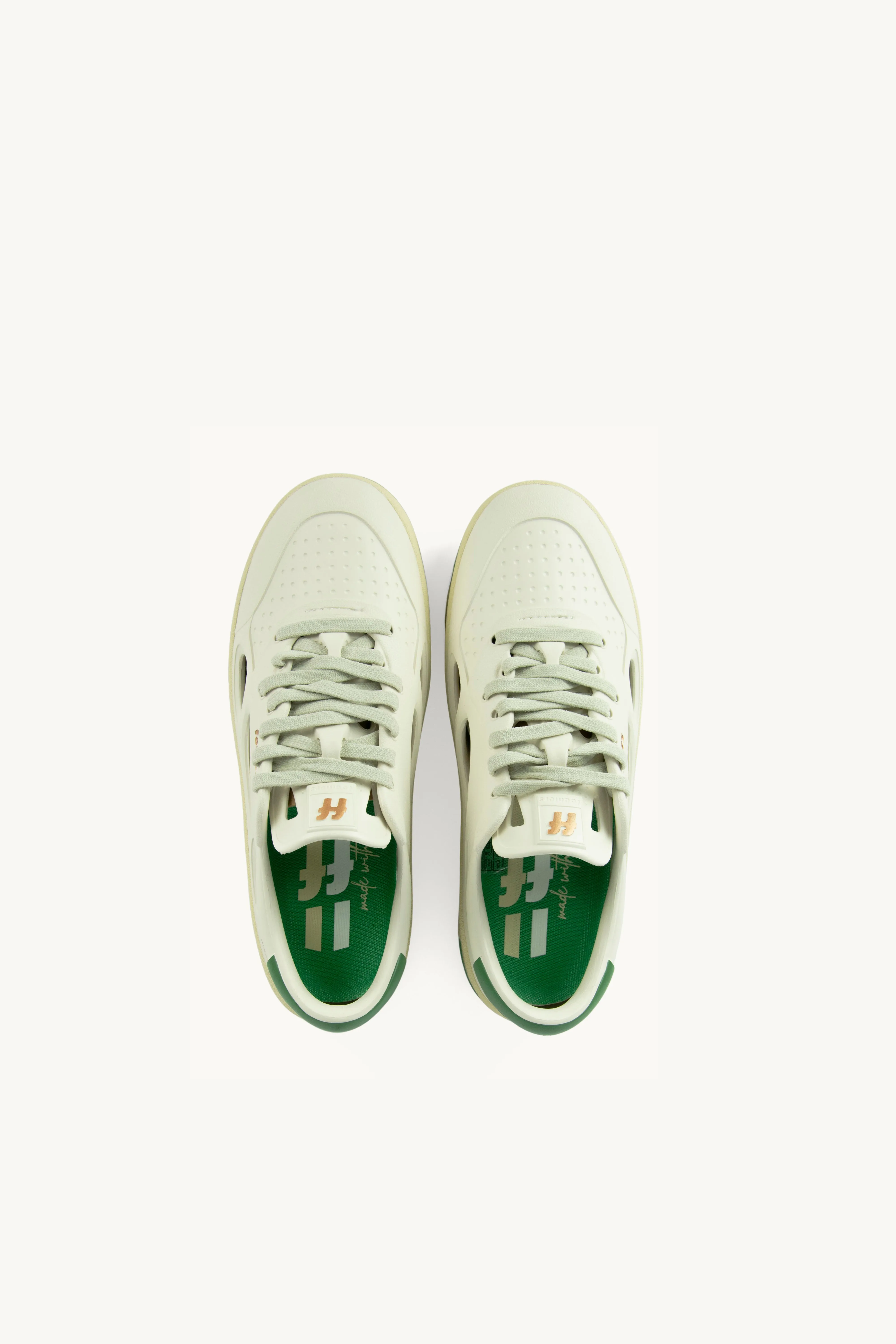 ⚤ Sneaker Foamers ICON WHITE/BEIGE/GREEN - F2005