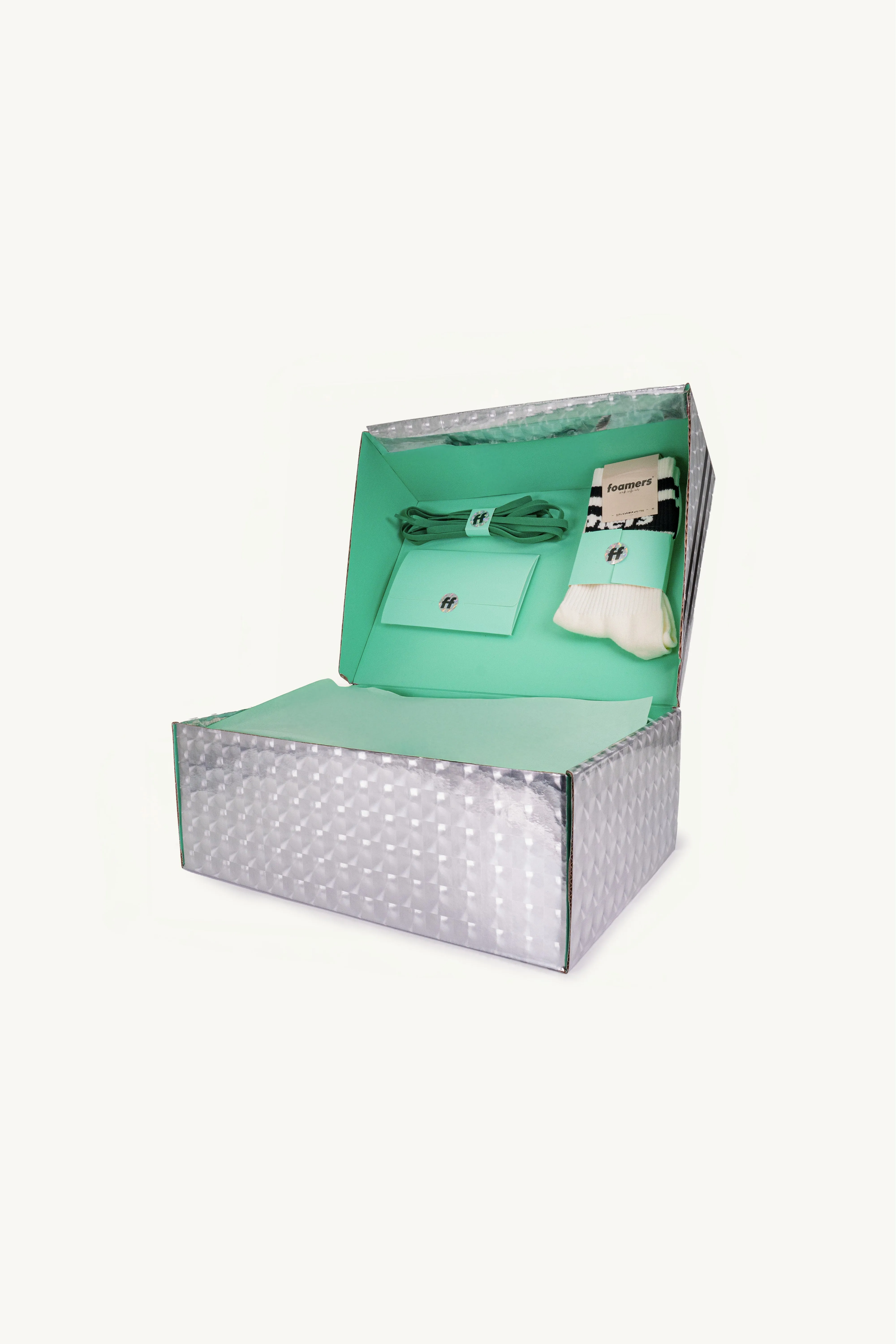 ⚤ Sneaker Foamers ICON WHITE/BEIGE/GREEN - F2005