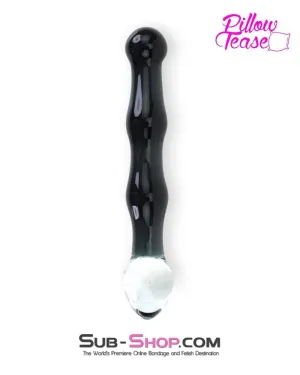 0230E      Black Ripple Double Ended Glass Dildo - LAST CHANCE - Final Closeout!