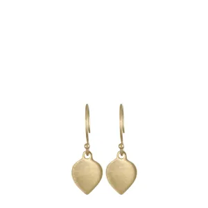 10K Gold Small Flat Lotus Petal Earrings