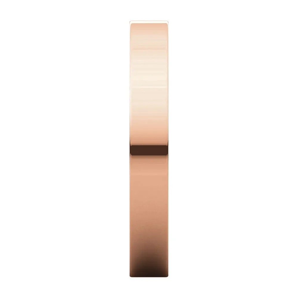 10k Rose Gold 3mm Flat Band, Size 7