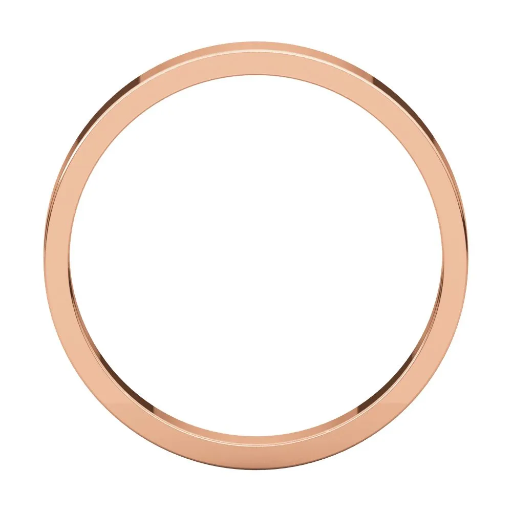 10k Rose Gold 3mm Flat Band, Size 7