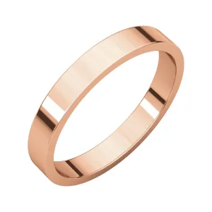 10k Rose Gold 3mm Flat Band, Size 7