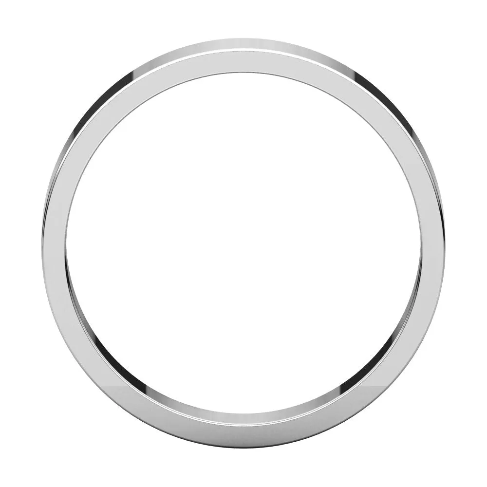 10k White Gold 4mm Flat Band, Size 6