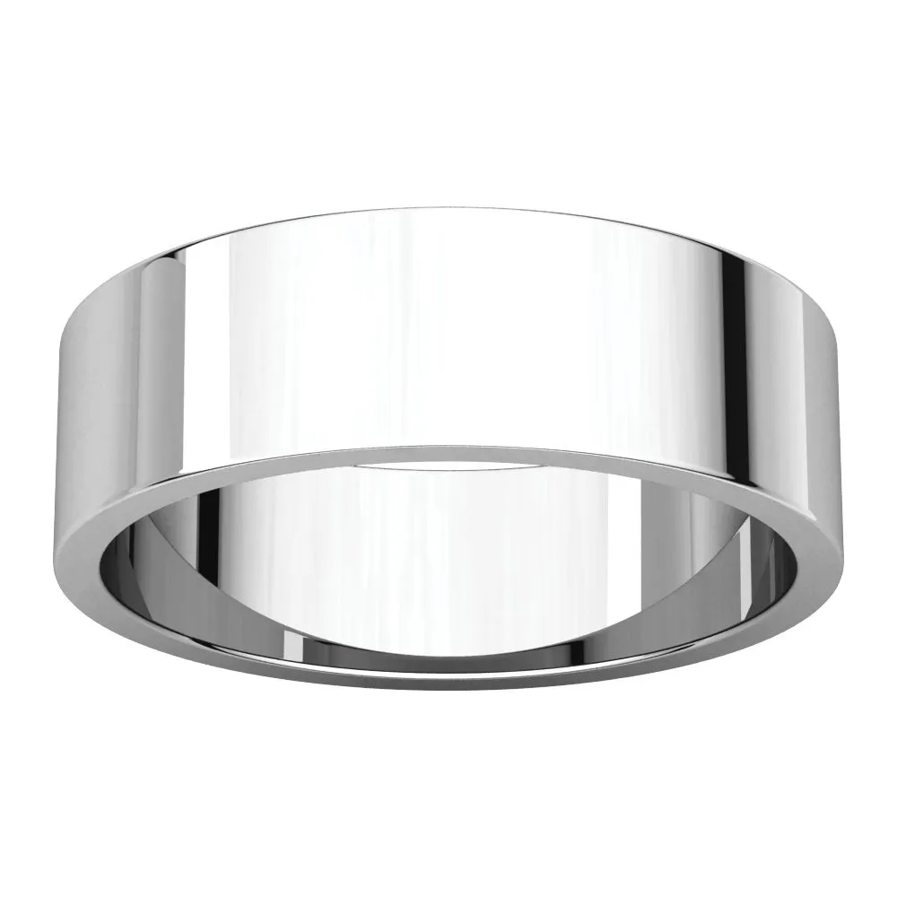 10k White Gold 6mm Flat Band, Size 10