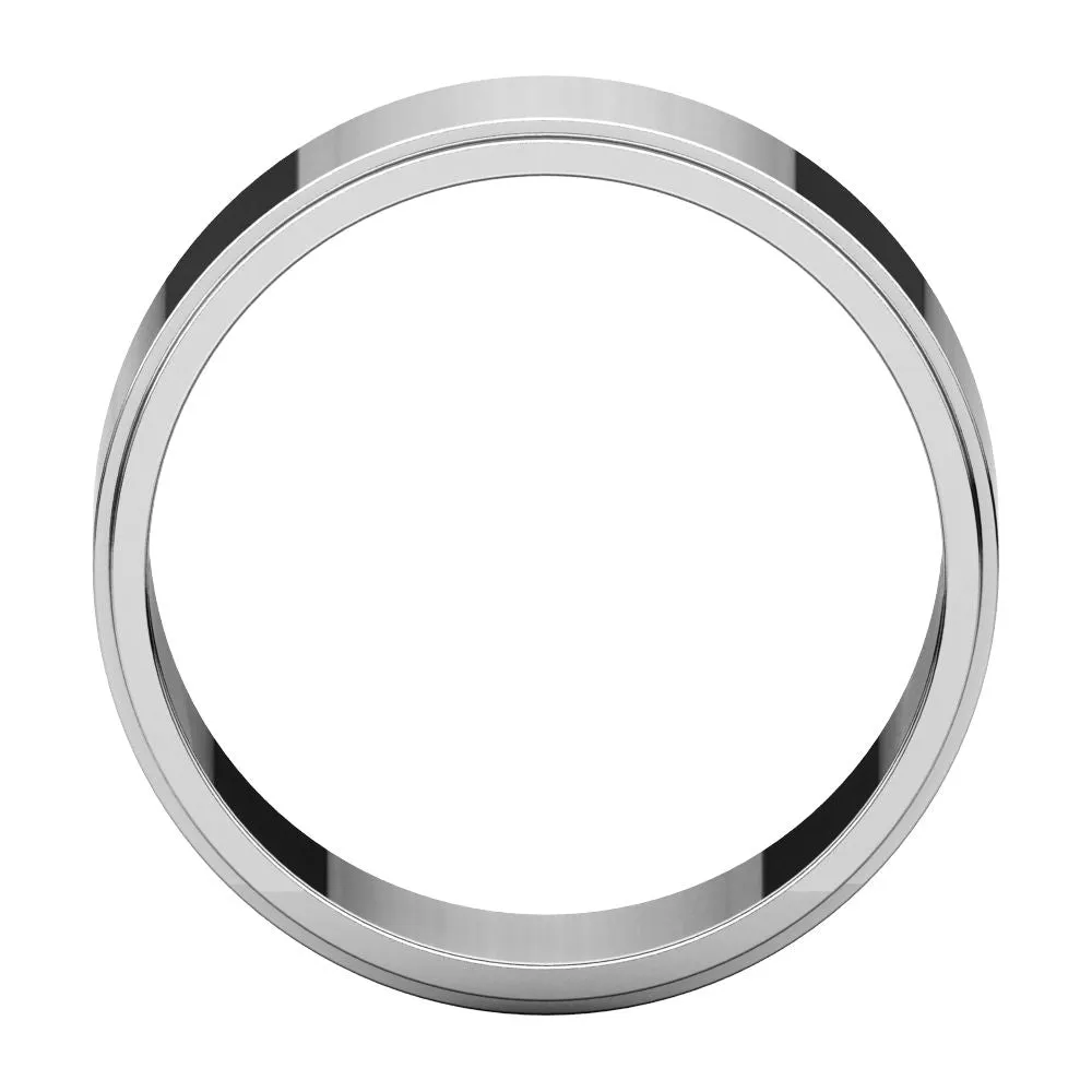 10k White Gold 8mm Flat Edge Band, Size 11