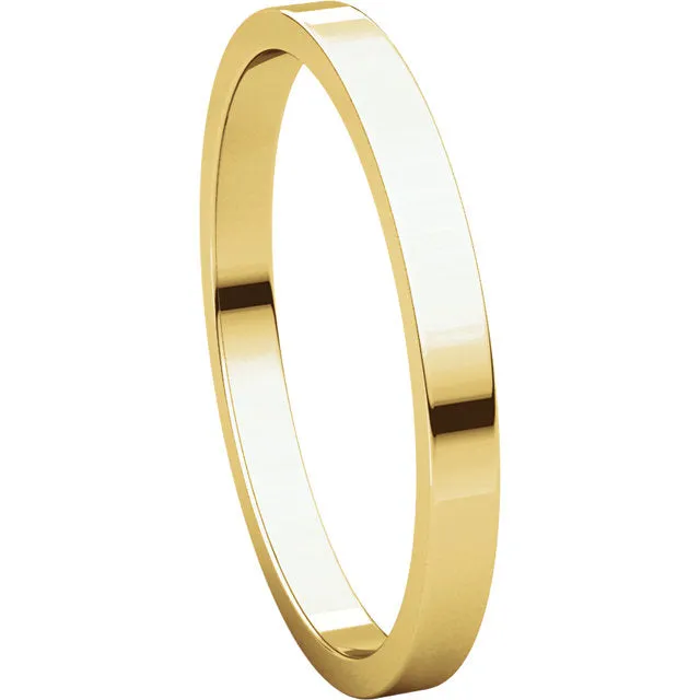 10k Yellow Gold 2mm Flat Band, Size 4