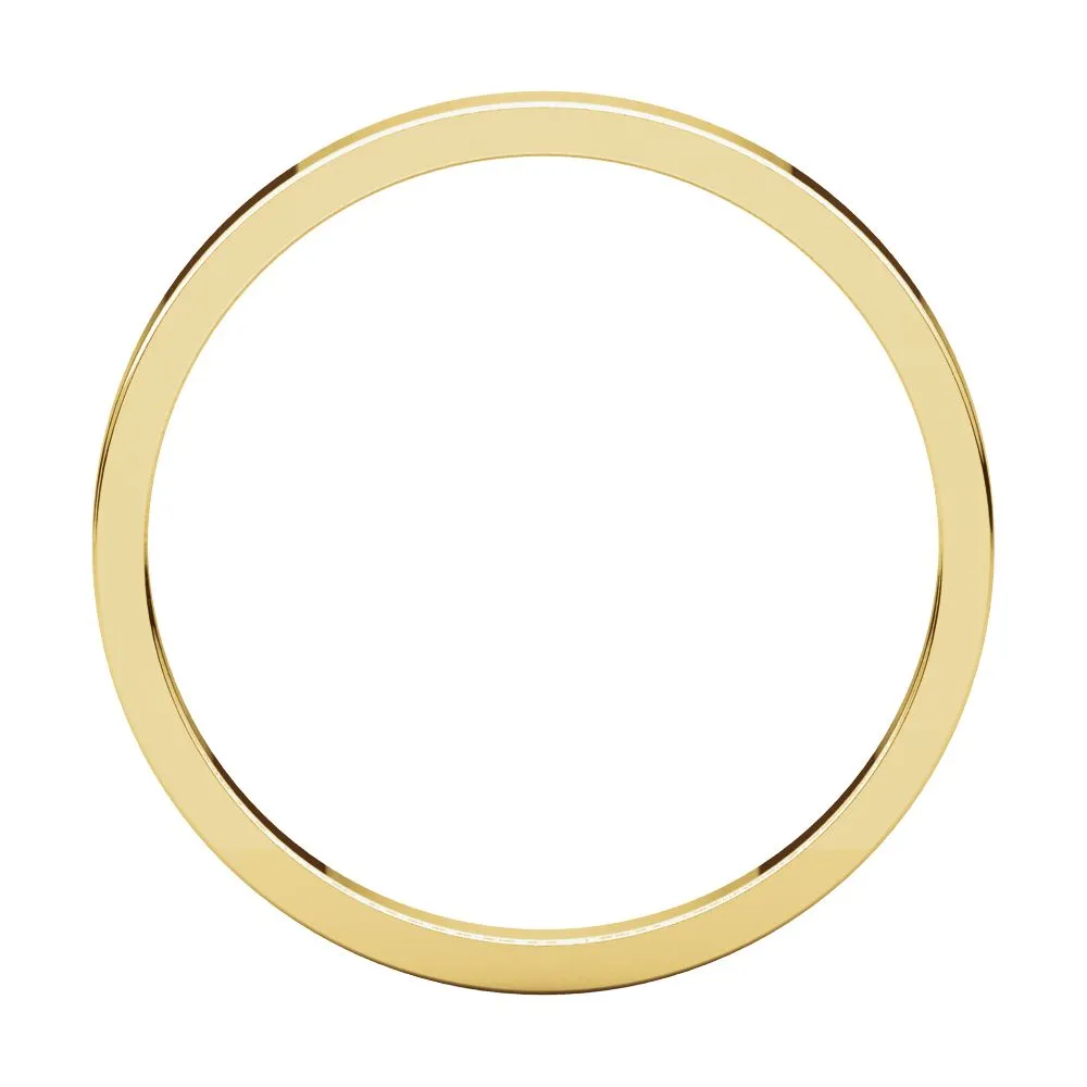 10k Yellow Gold 2mm Flat Band, Size 4