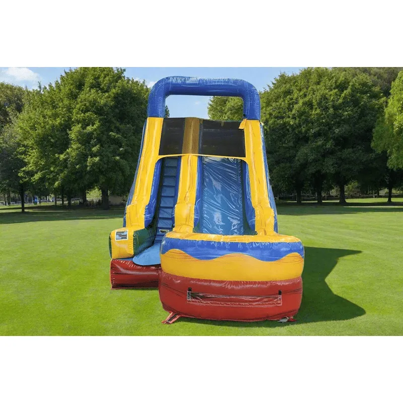 12' Fun Inflatable Slide Wet/Dry in Blue and Yellow