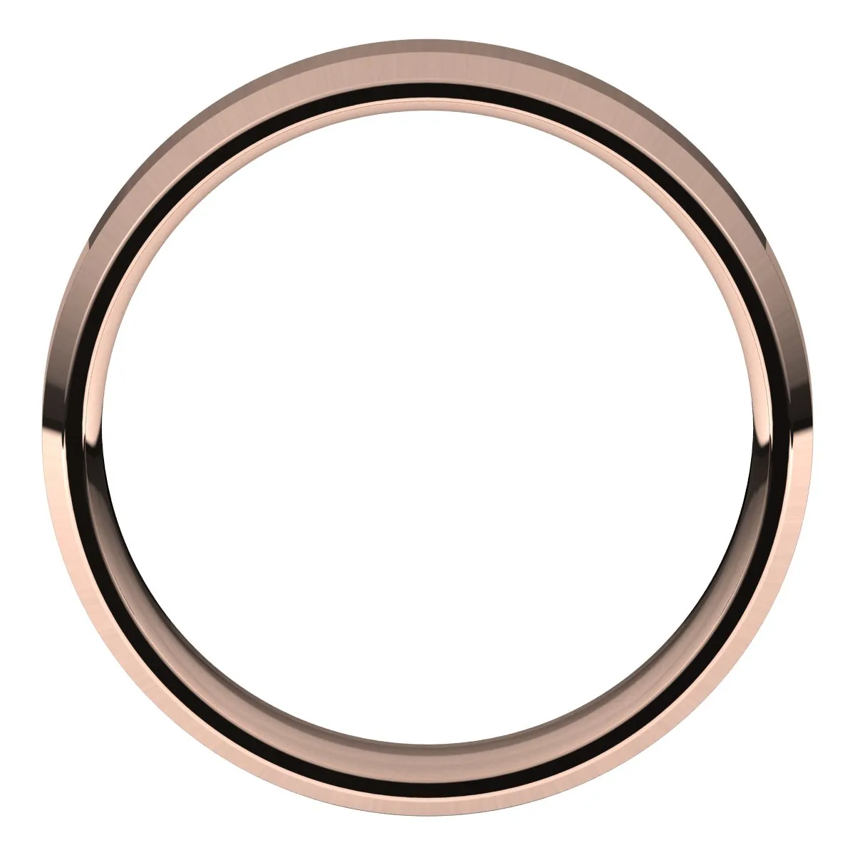 14K Rose 5 mm Beveled Edge Comfort Fit Light Band
