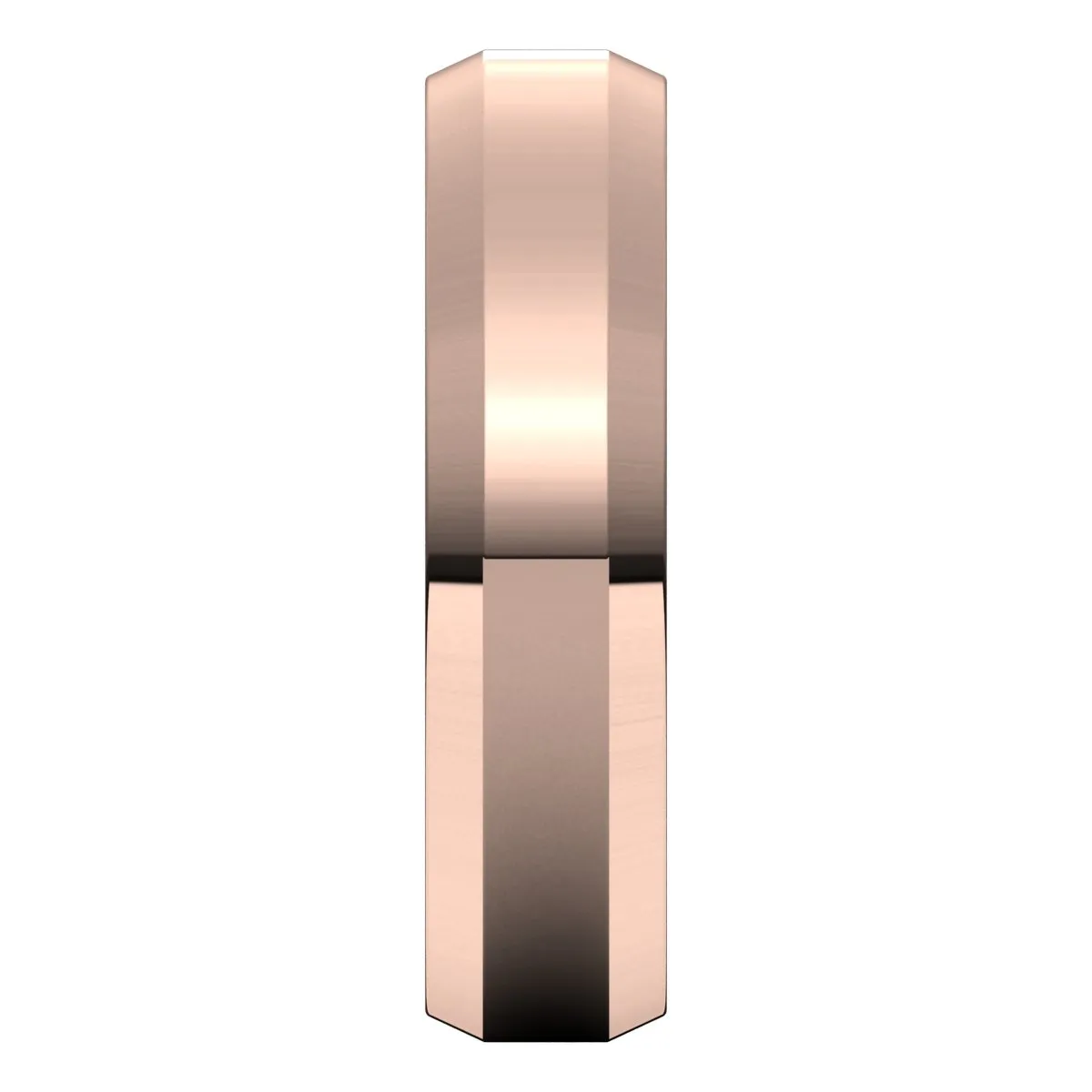 14K Rose 5 mm Beveled Edge Comfort Fit Light Band
