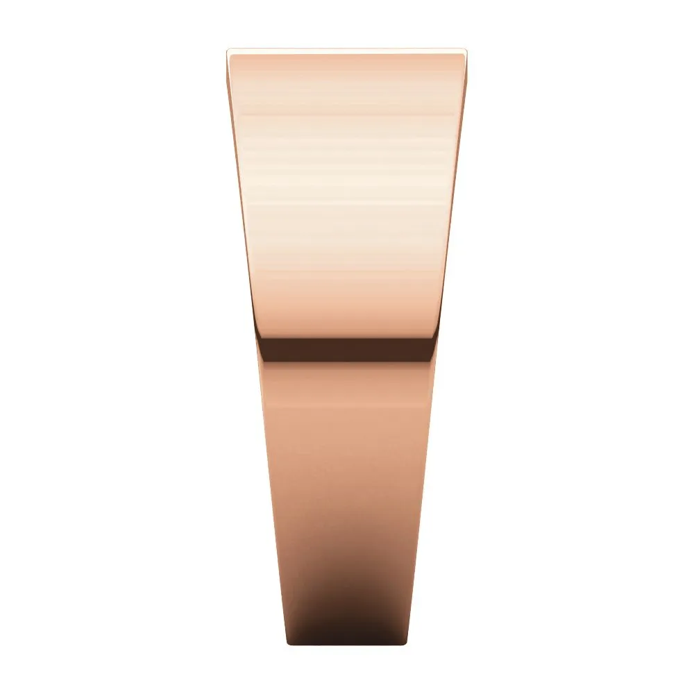 14k Rose Gold 10mm Flat Tapered Band, Size 6