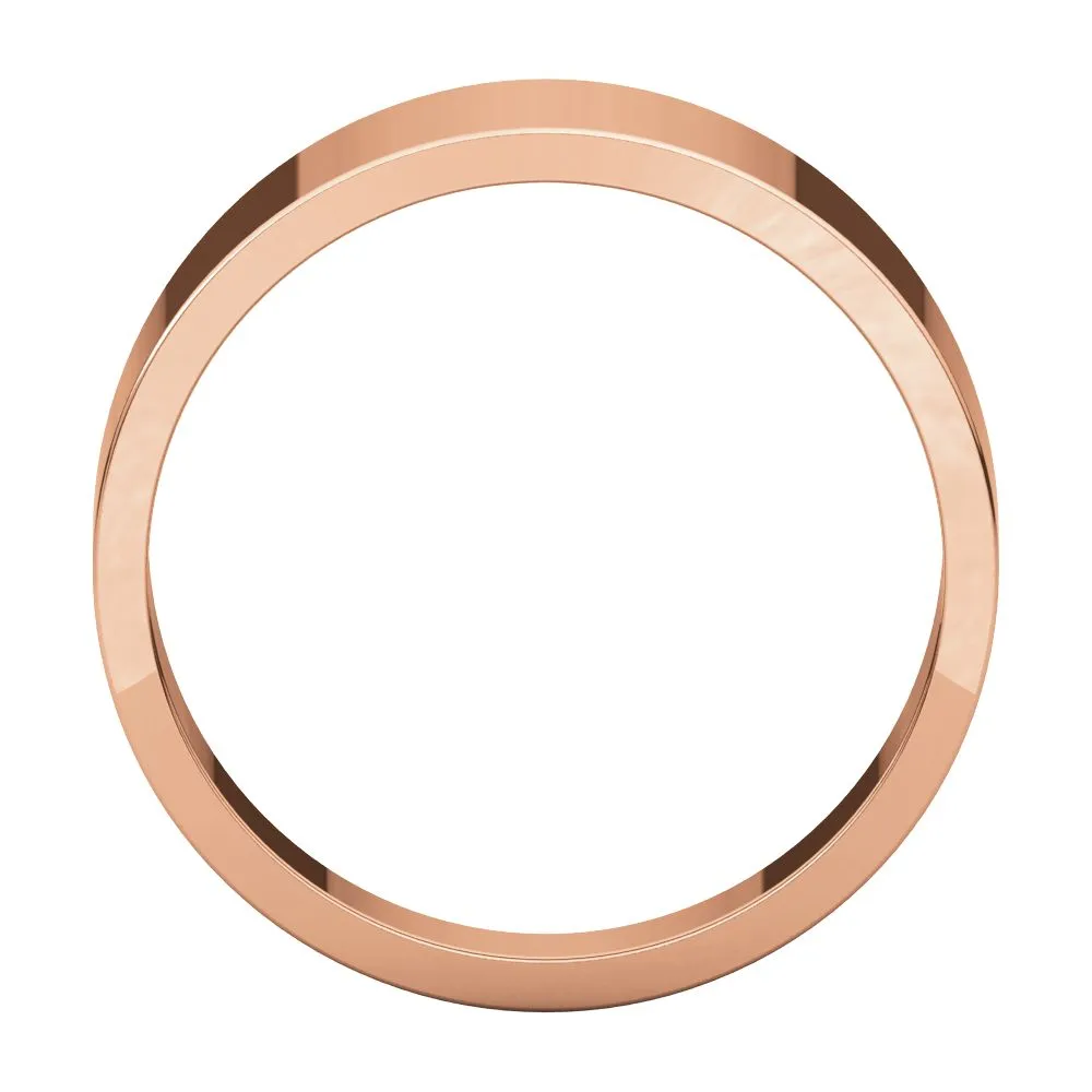 14k Rose Gold 10mm Flat Tapered Band, Size 6