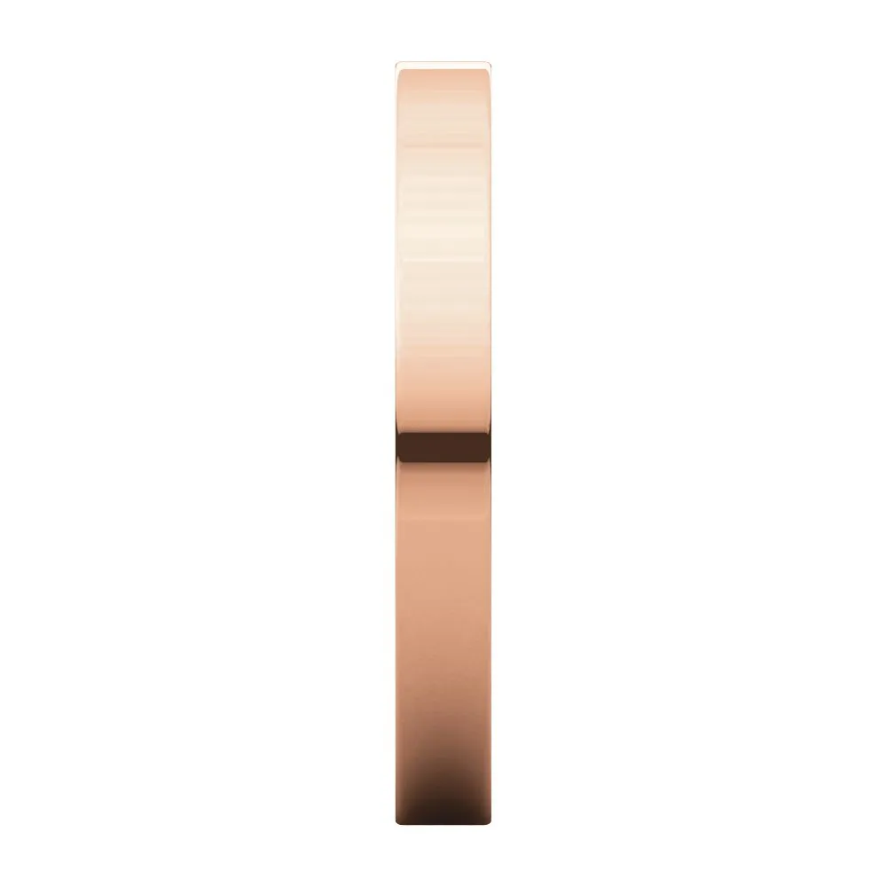 14k Rose Gold 2.5mm Flat Band, Size 5
