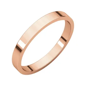 14k Rose Gold 2.5mm Flat Band, Size 5