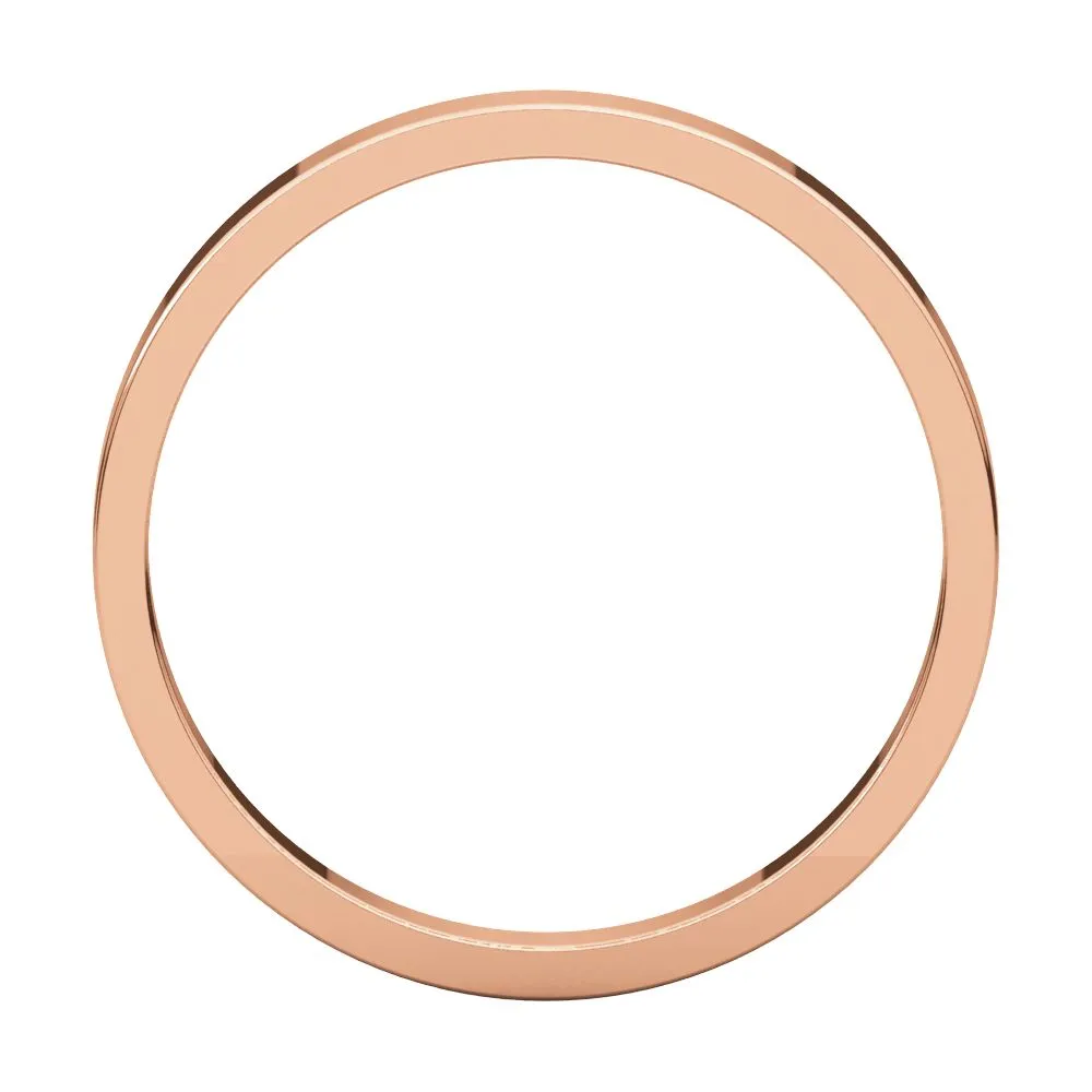 14k Rose Gold 2.5mm Flat Band, Size 5