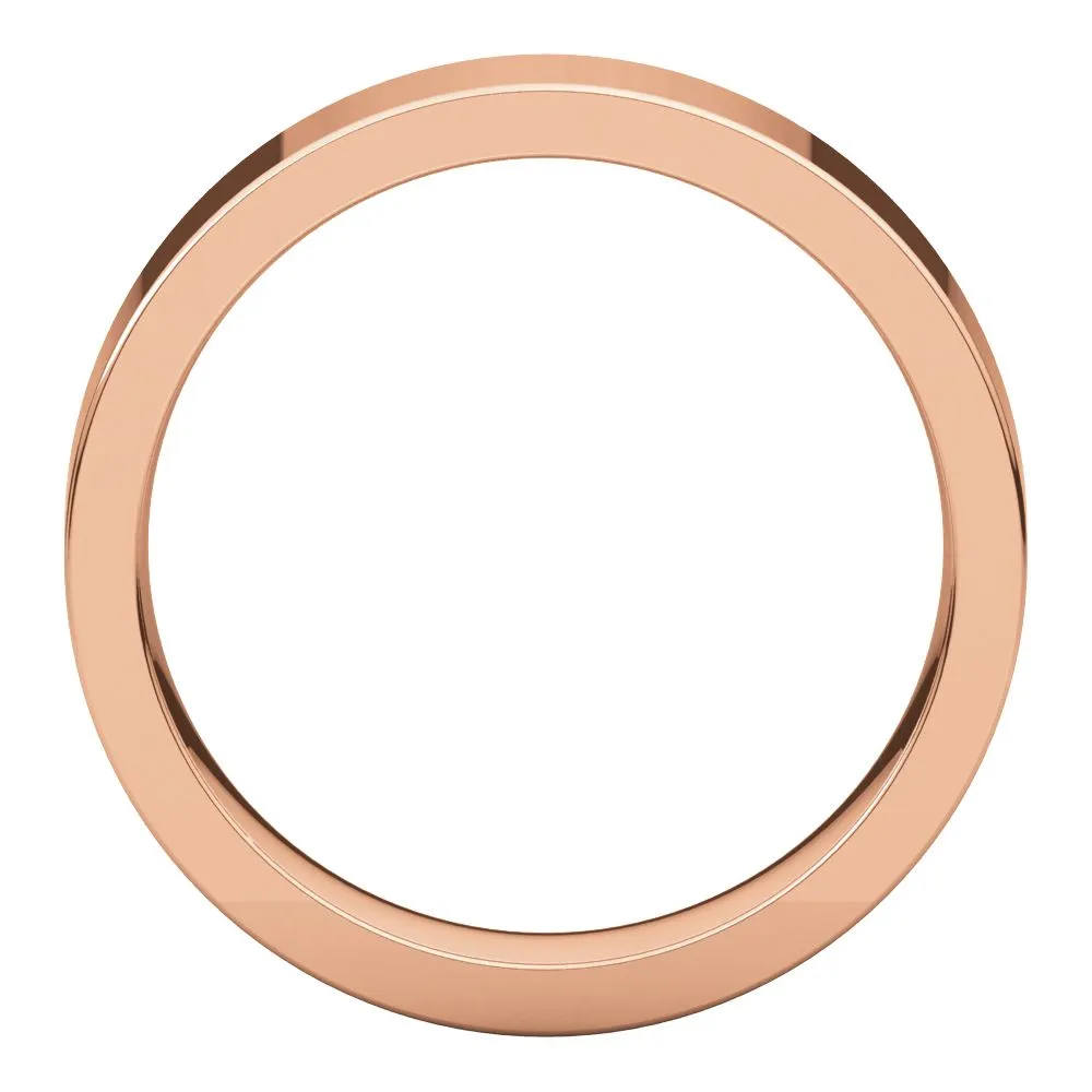 14k Rose Gold 5mm Flat Comfort Fit Band, Size 8