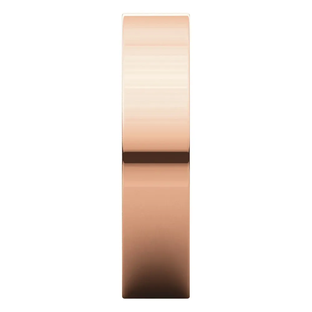 14k Rose Gold 5mm Flat Comfort Fit Band, Size 8
