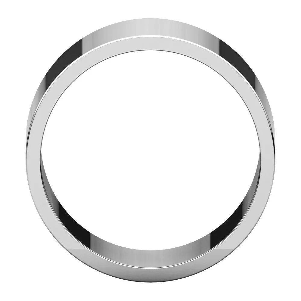 14k White Gold 10mm Flat Band, Size 10