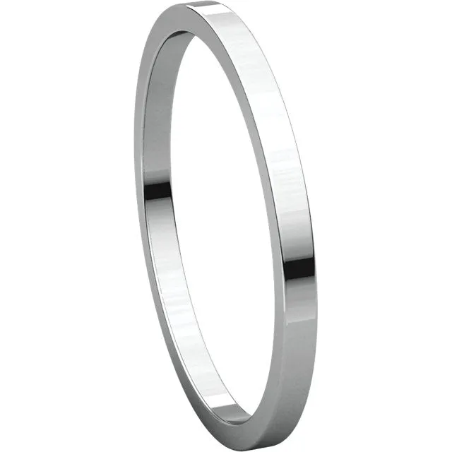 14k White Gold 1.5mm Flat Band, Size 9