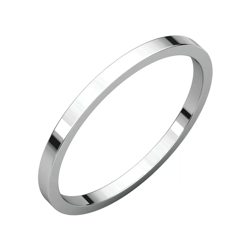 14k White Gold 1.5mm Flat Band, Size 9