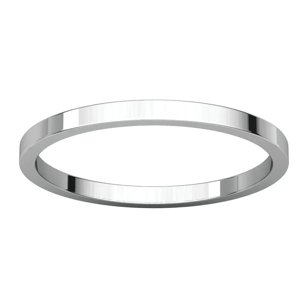 14k White Gold 1.5mm Flat Band, Size 9