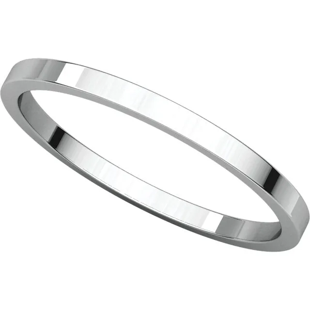 14k White Gold 1.5mm Flat Band, Size 9