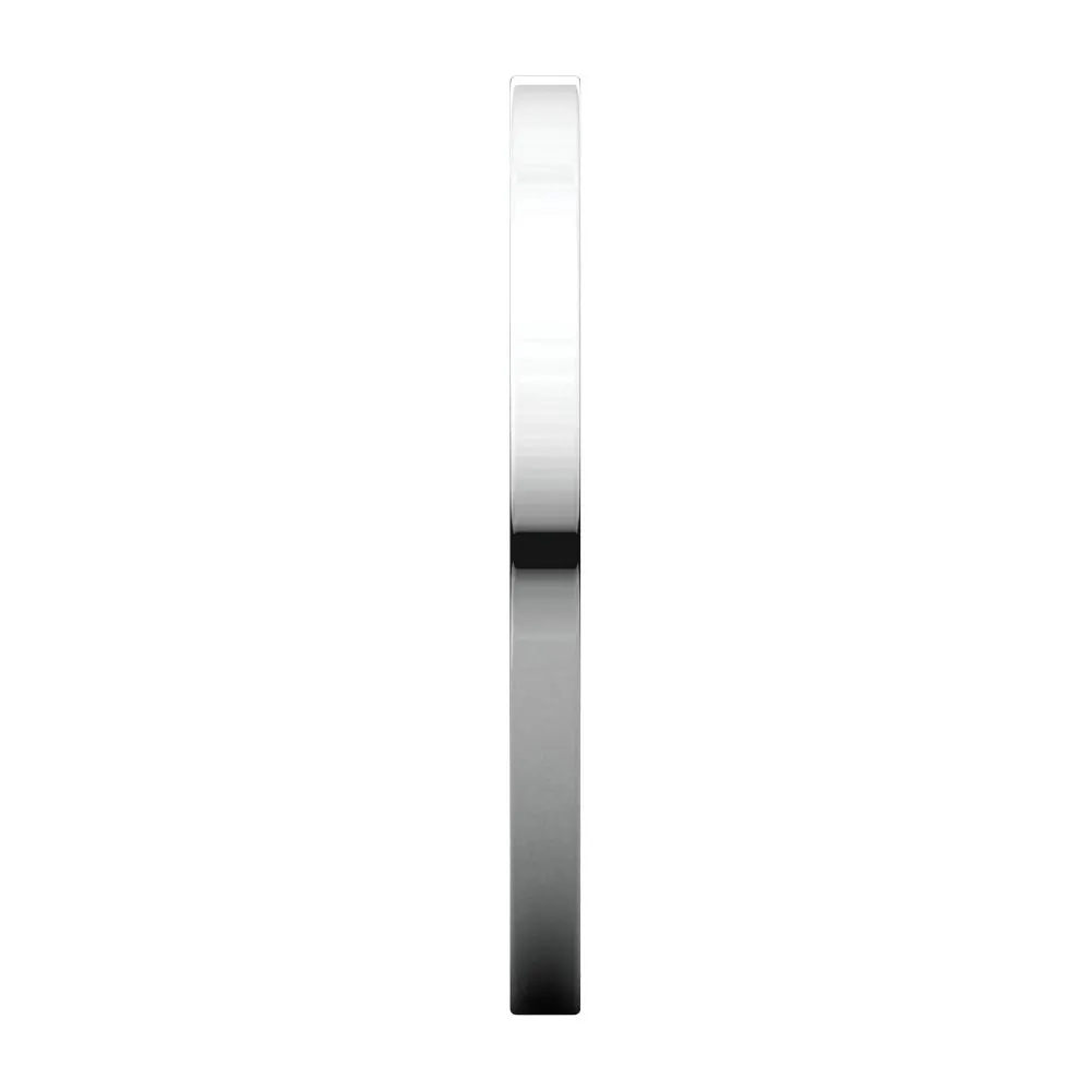 14k White Gold 1.5mm Flat Band, Size 9