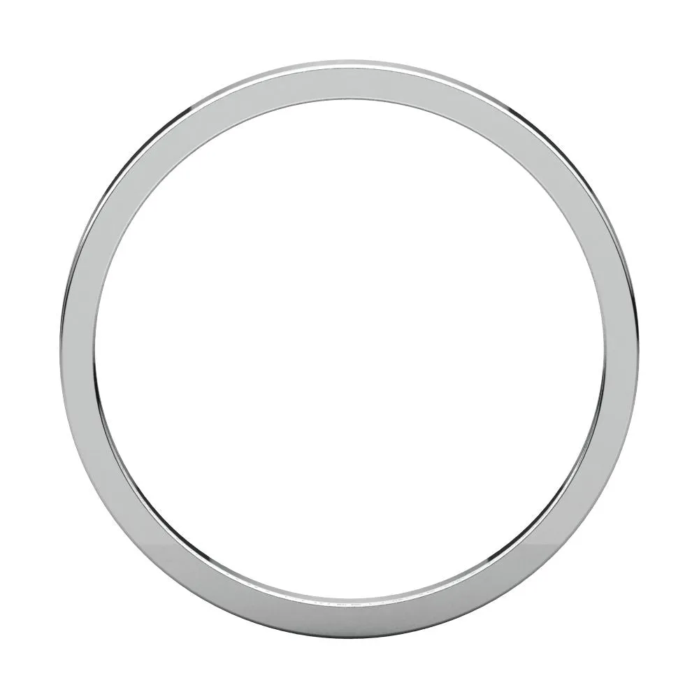 14k White Gold 1.5mm Flat Band, Size 9