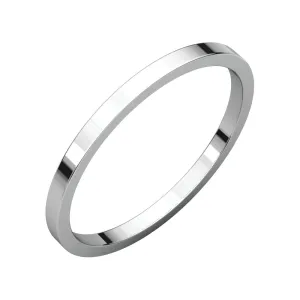 14k White Gold 1.5mm Flat Band, Size 9