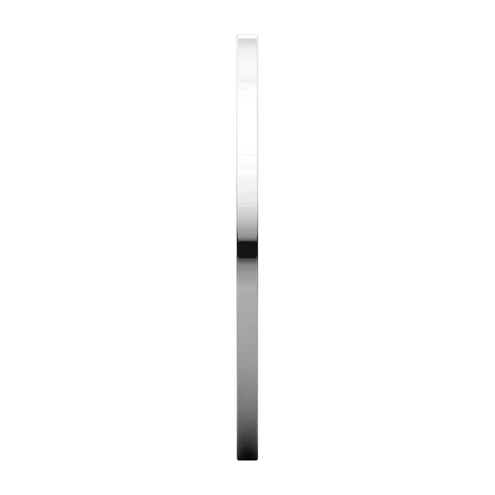14k White Gold 1mm Flat Band, Size 6