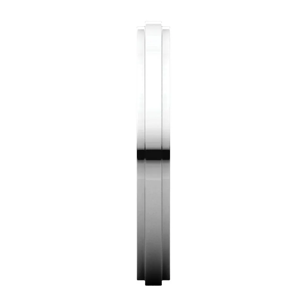 14k White Gold 2.5mm Flat Edge Band, Size 5.5