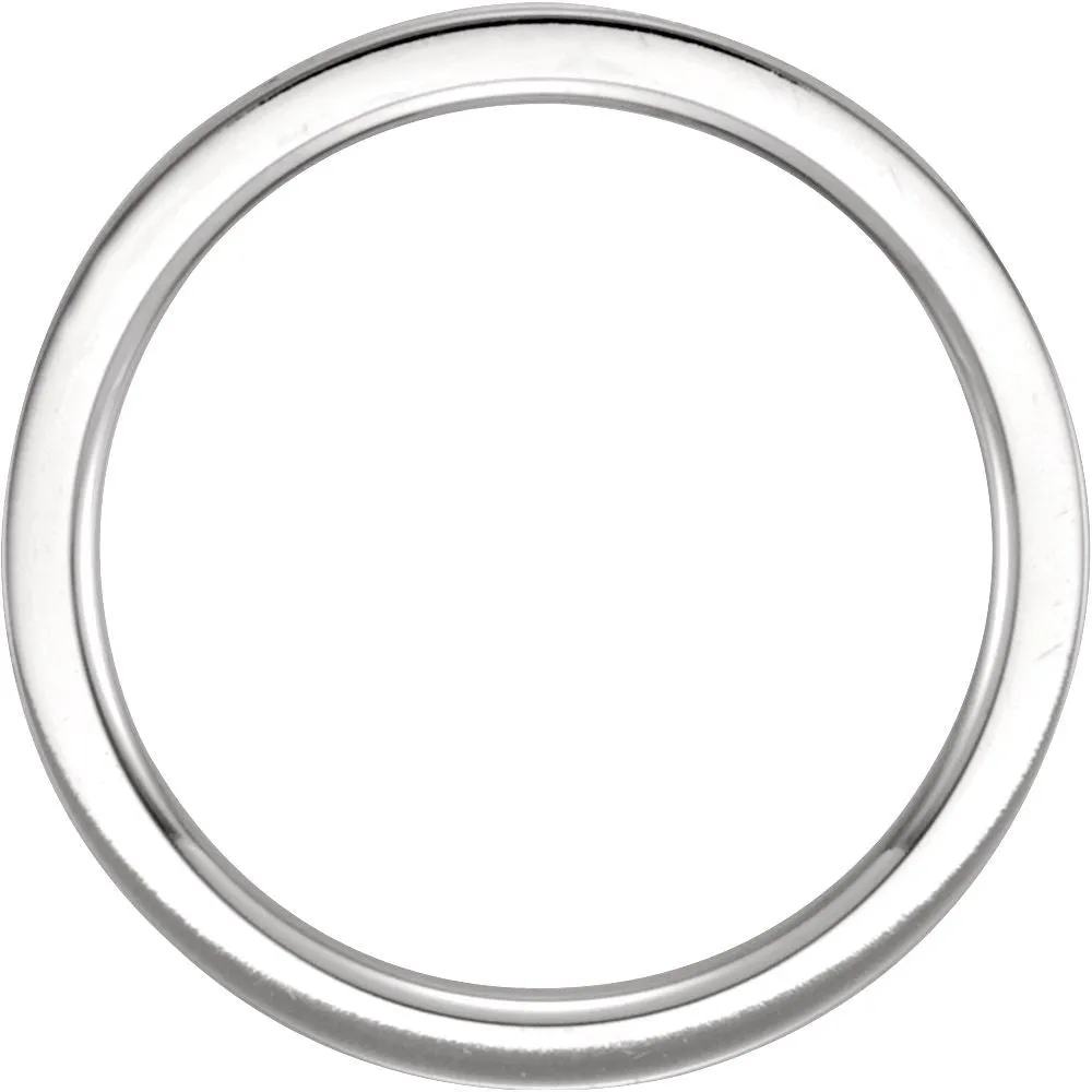 14k White Gold 2mm Flat Comfort Fit Milgrain Band Size 7