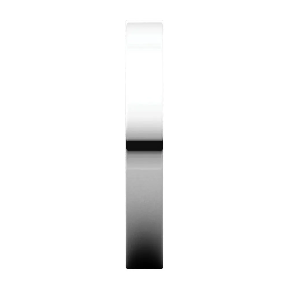 14k White Gold 3mm Flat Band, Size 12