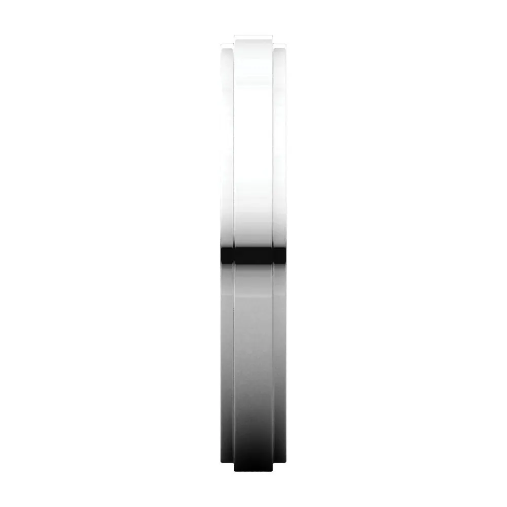14k White Gold 3mm Flat Edge Band, Size 10