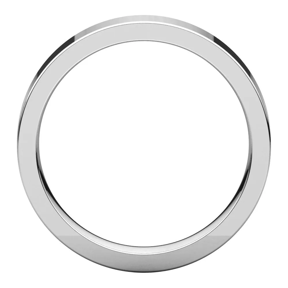 14k White Gold 4mm Flat Comfort Fit Band, Size 6