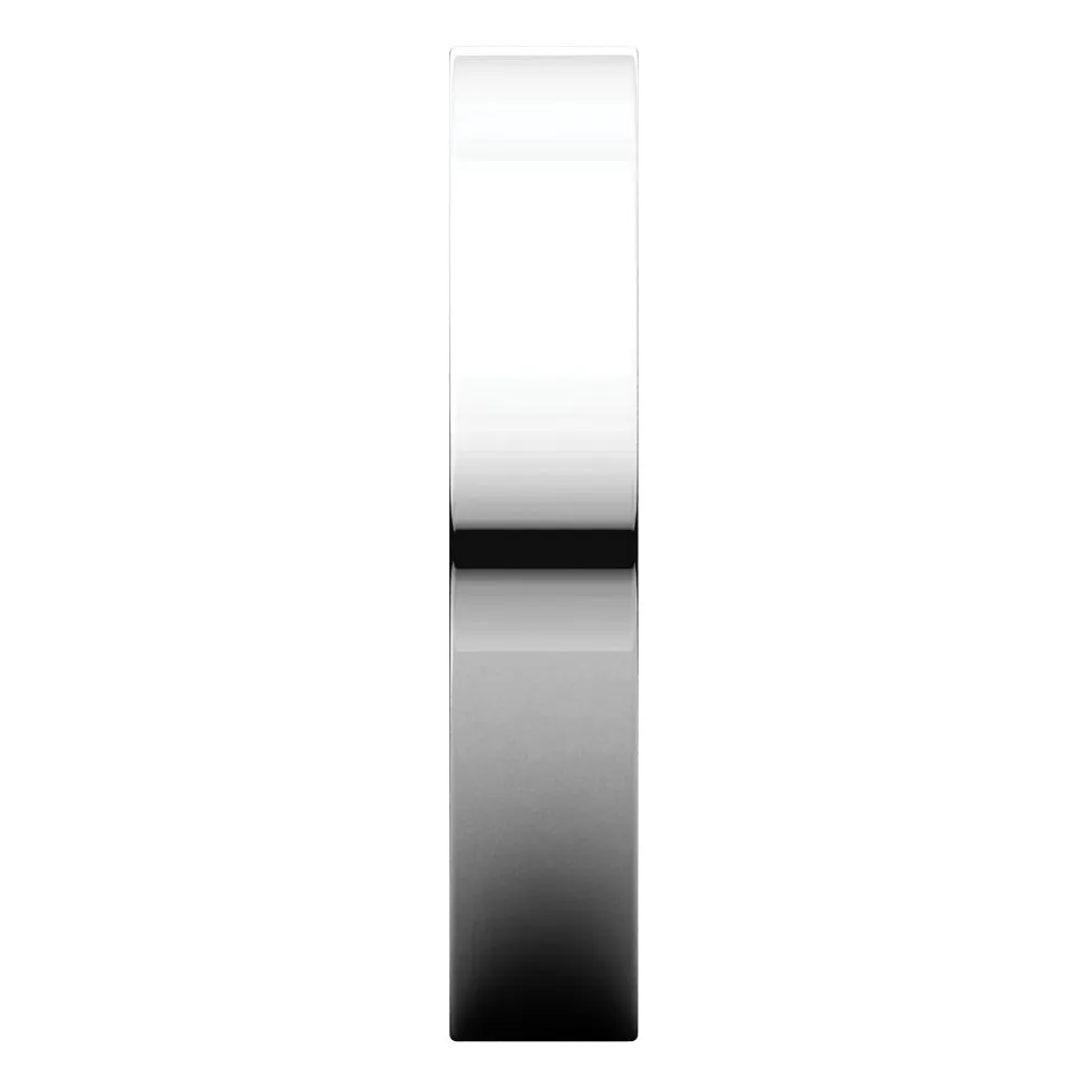 14k White Gold 4mm Flat Comfort Fit Band, Size 6