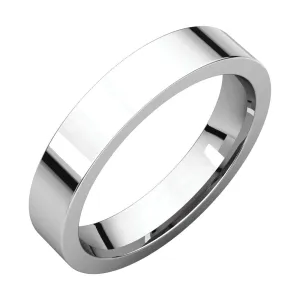 14k White Gold 4mm Flat Comfort Fit Band, Size 6