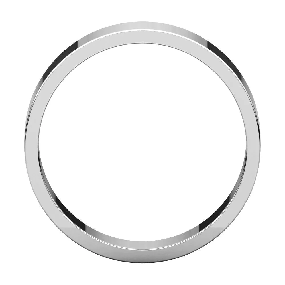 14k White Gold 5mm Flat Band, Size 9