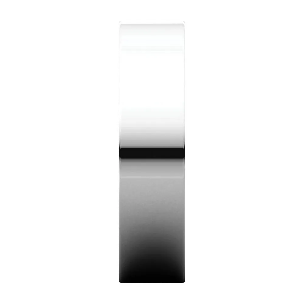 14k White Gold 5mm Flat Band, Size 9