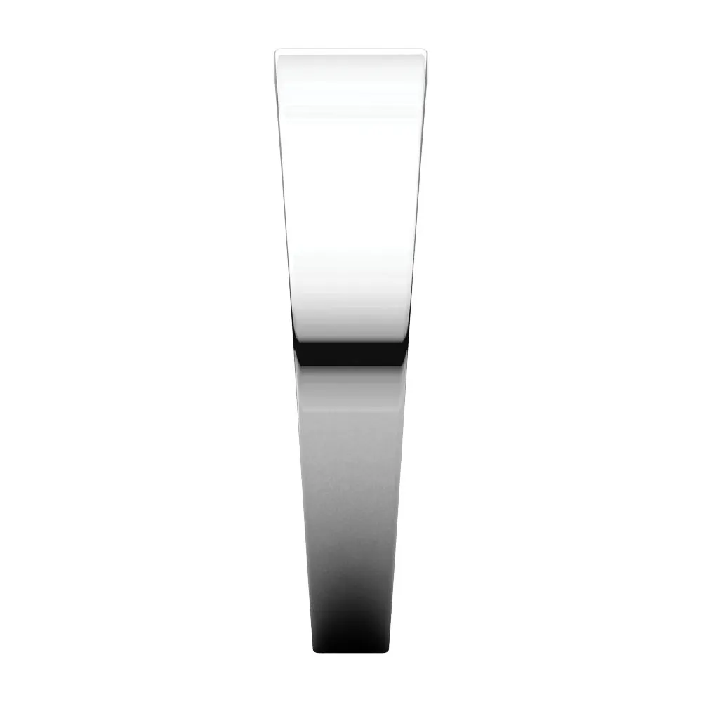 14k White Gold 5mm Flat Tapered Band, Size 6