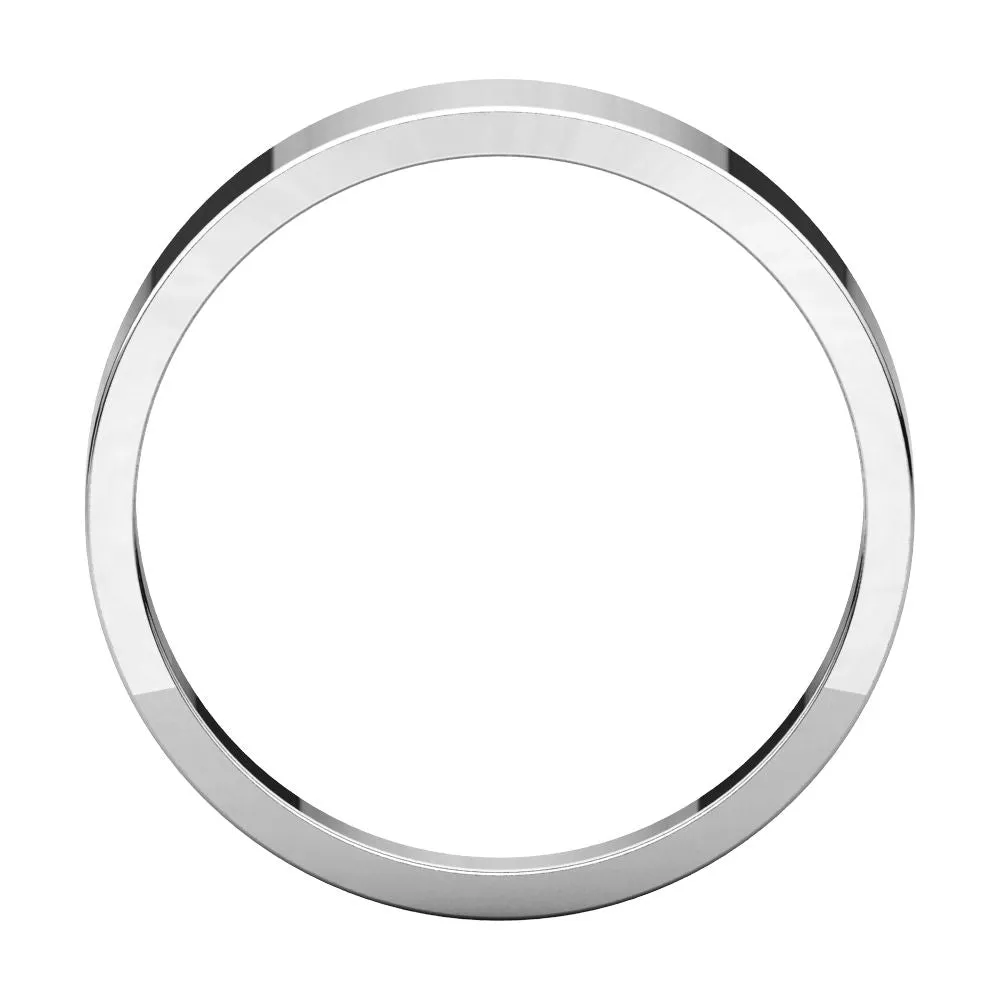 14k White Gold 5mm Flat Tapered Band, Size 6