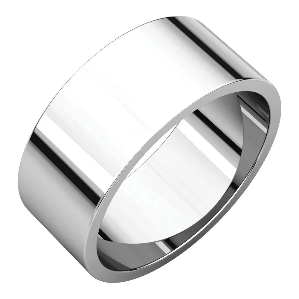 14k White Gold 8mm Flat Band, Size 7