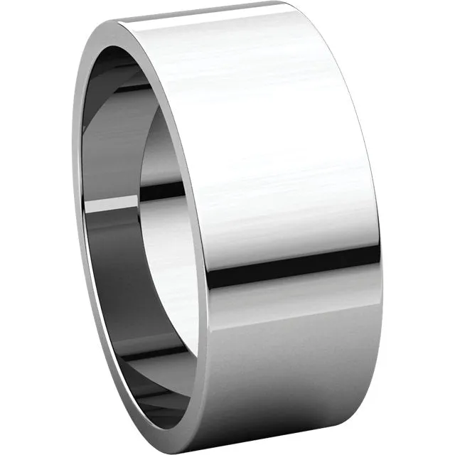14k White Gold 8mm Flat Band, Size 7