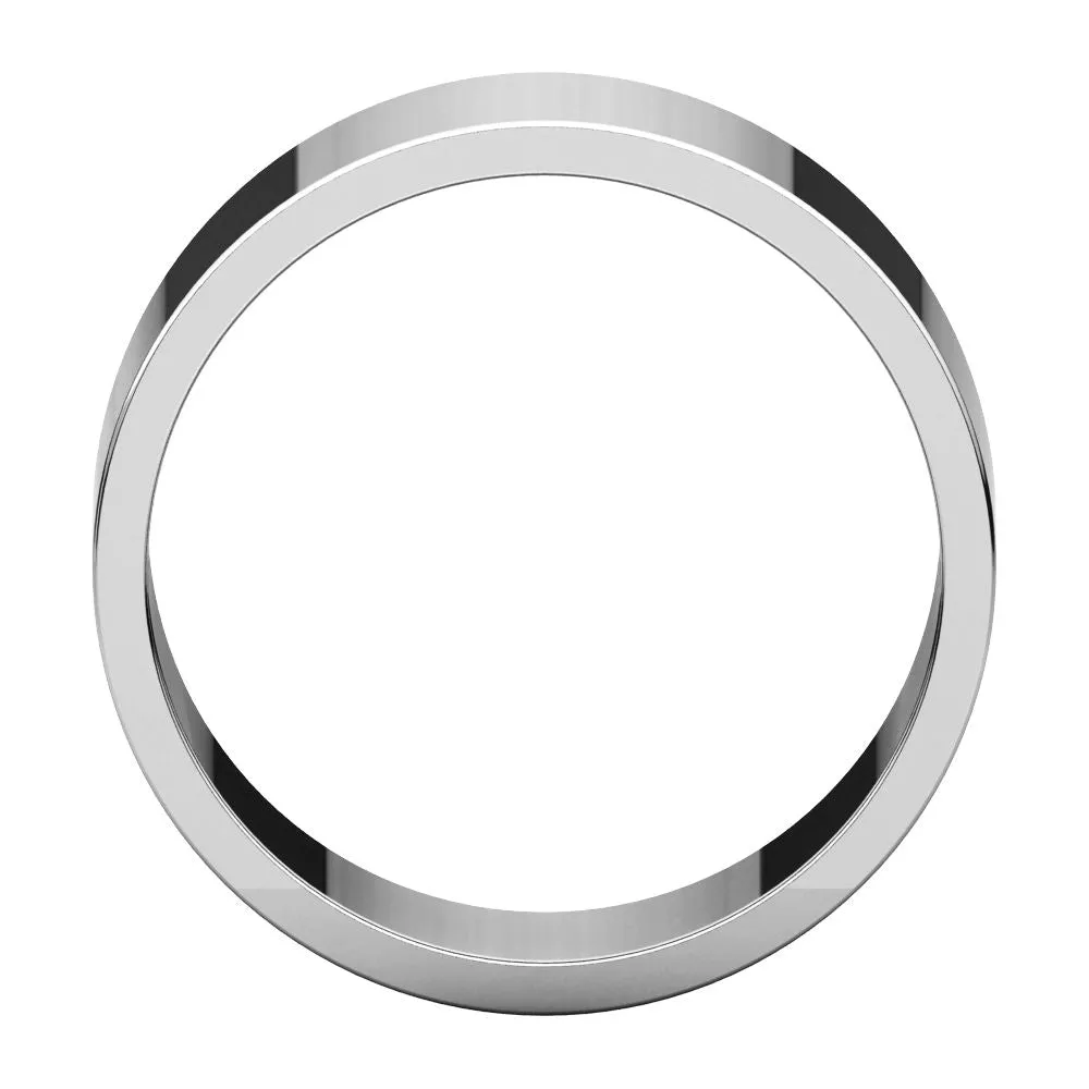 14k White Gold 8mm Flat Band, Size 7