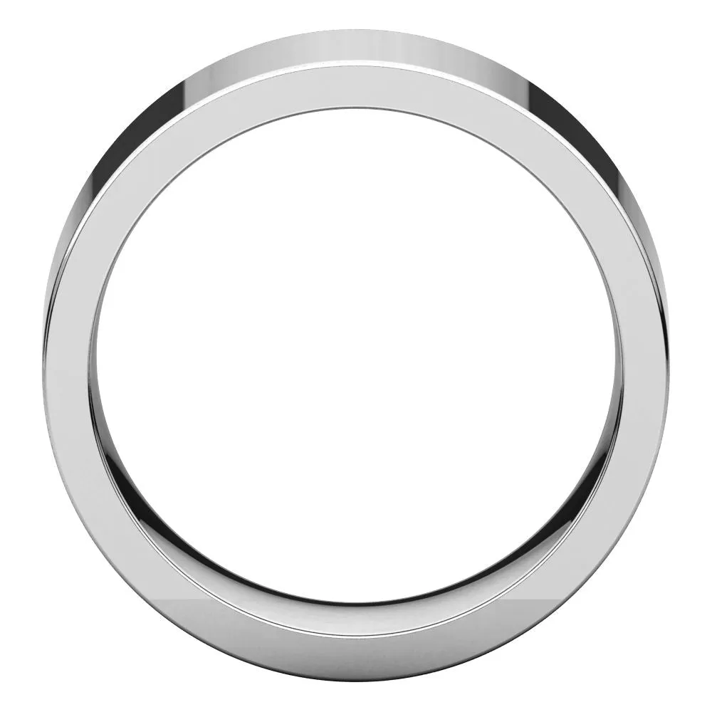 14k White Gold 8mm Flat Comfort Fit Band, Size 13