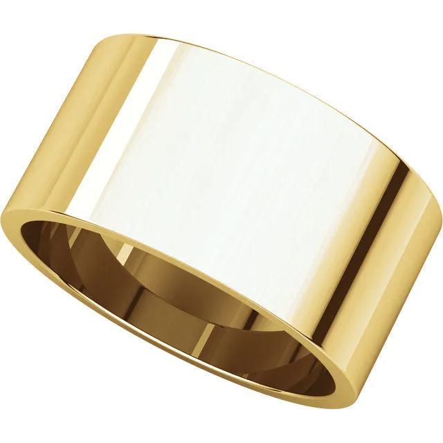 14k Yellow Gold 10mm Flat Band, Size 6.5
