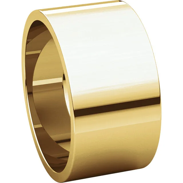 14k Yellow Gold 10mm Flat Band, Size 6.5
