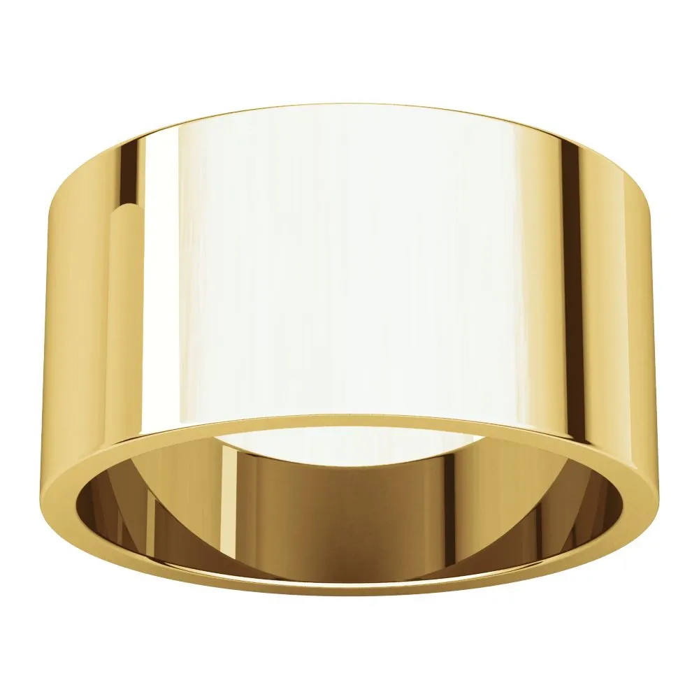 14k Yellow Gold 10mm Flat Band, Size 6.5